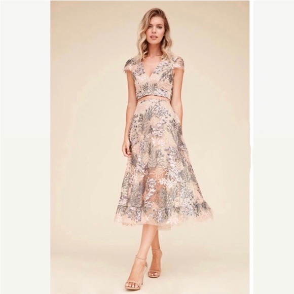 strapless open back dress Dress The Population Layana A-Line Dress